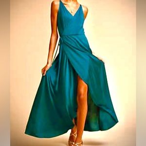 Twobirds Lily Emerald Wrap Dress - stretchy & wrinkle resistant! Worn just once.